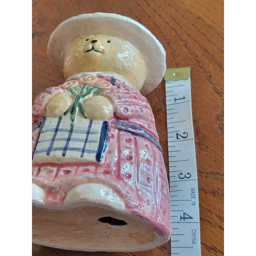 Vtg Country Church Bears Ceramic Sculptures‎ Figurines Cottage Farm House